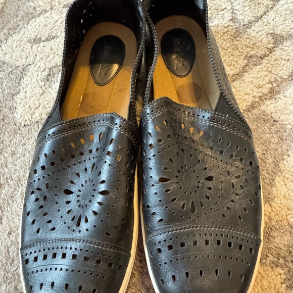 Earth Black Perforated Slip-On Shoes - Picture 2 of 6